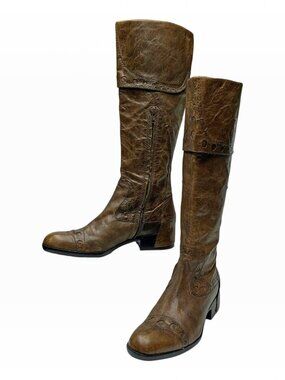 Apepazza Ghepardo Taupe Brown Victorian Riding Tall Leather Boots